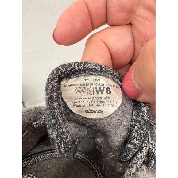 AllBirds Wool Runners Gray Running Walking Sneakers Shoes WR Womens Size 8 - Picture 8 of 8